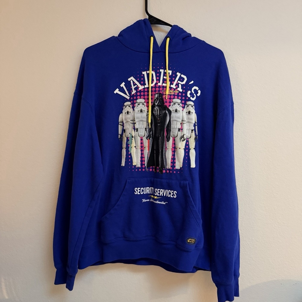 Disney Parks Kenner Action Figures Star Wars Darth Vader Hoodie Sweatshirt Men M - Picture 2 of 7
